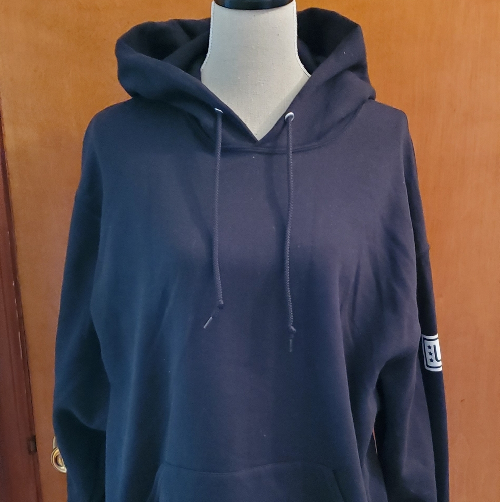Brand New Mens Jerzees Black USO Hooded Sweatshirt size XL NWOT